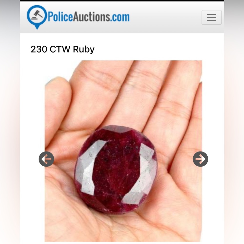 232 Ct real grade AA Ruby, heat treated. See photos for more grading info.